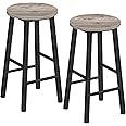 HOOBRO Bar Stools Set of 2, Counter Height Bar Stools, 25.8" Bar Stools for Kitchen Island, Industrial Kitchen Bar Chairs, for Dining Room, Kitchen, Bar, Greige and Black BG07BY01G1