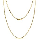 LeCalla 18K Gold Over Sterling Silver Italian 1.50 MM, 2 MM, 3 MM Ball Chain Necklace for Teen Women and Men 16, 18, 20, 22, 24 Inches, 925 Sterling Silver Chain Made in Italy with Lobster-Clasp