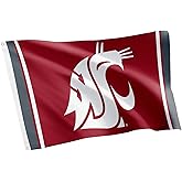 Desert Cactus Washington State University WSU Flag - 3 x 5 Feet Cougars Banner, Indoor/Outdoor Durable Fabric, 100% Polyester Design (Style Z)