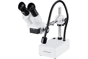 AmScope SE410 Professional Binocular Stereo Microscope, WF10x Eyepieces, 10X Magnification, 1X Objective, Tungsten Lighting, 