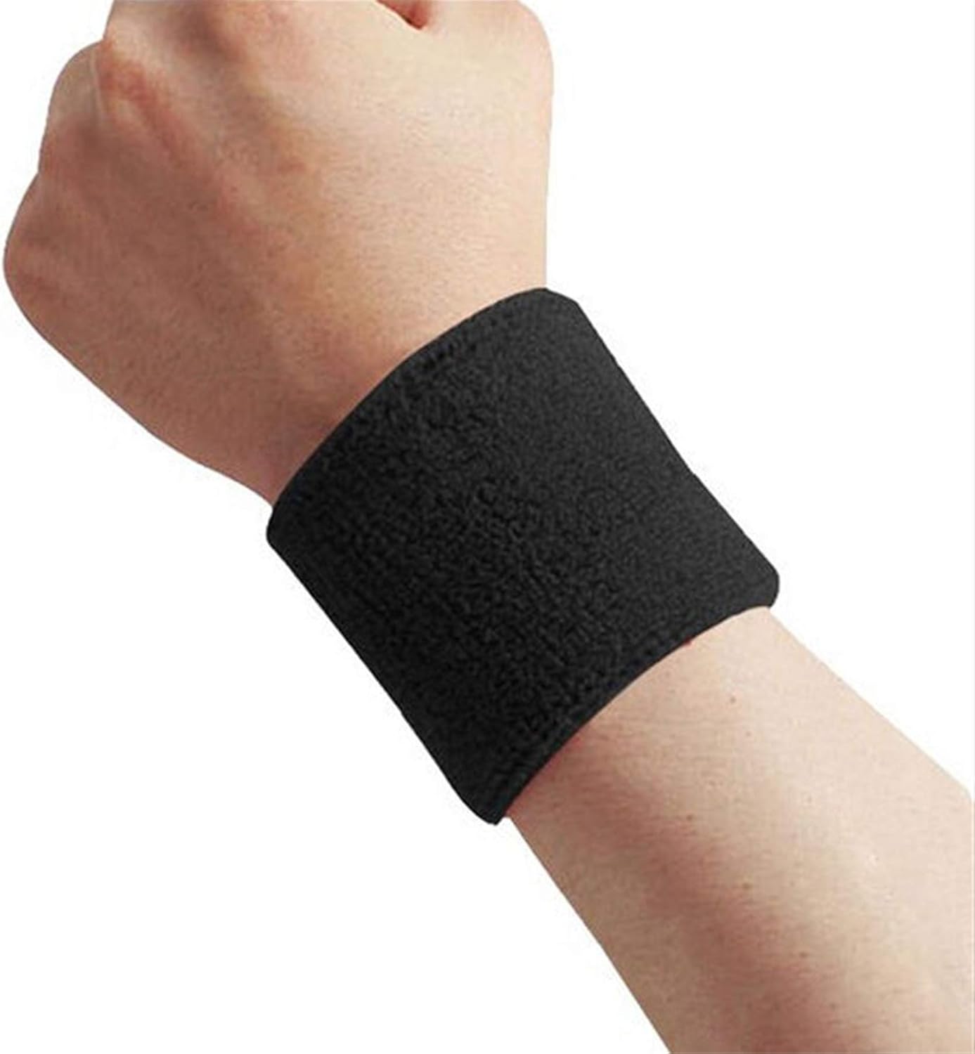 Jiaxijieke Muñequera deportiva (negro) 1 x unisex de tela de rizo de algodón para deportes de Jiaxijieke Muñequera deportiva (negro) 1 x unisex de tela de rizo de algodón para deportes de