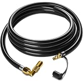 Improved Propane Quick Connect Hose for RV to Grill, 12FT RV Propane Hose with Blackstone Propane Elbow Adapter, Fit for Blac