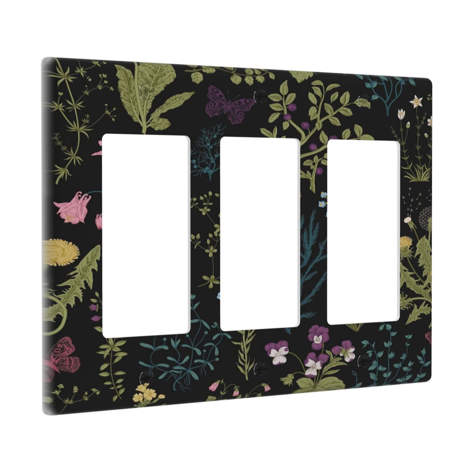 Vintage Black Herbs Floral Botanical Darkground 3
