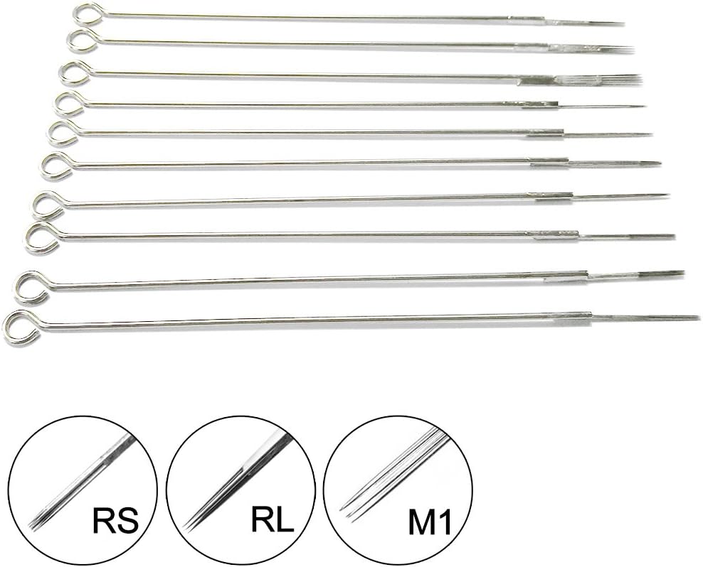 Mobengo Disposable Sterile Tattoo Needles 3RL,5RL,7RL,9RL,5RS,7RS,9RS,5M1，7M1，9M1-100 Pieces Mixed