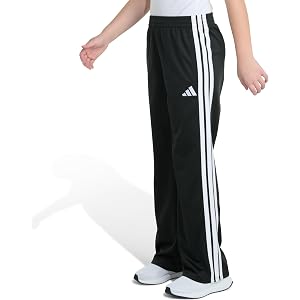 adidas Kids Elastic Waistband Tricot Wide Leg Pants (Big Kid)