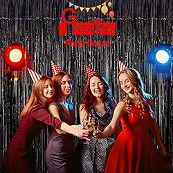 Black Tinsel Curtain Party Backdrop Glitter