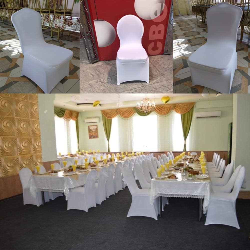 WENSINL Set of 50pcs White Stretch Spandex Chair Covers for Banquet Wedding Party Dining Decoration (50): Kitchen & Dining