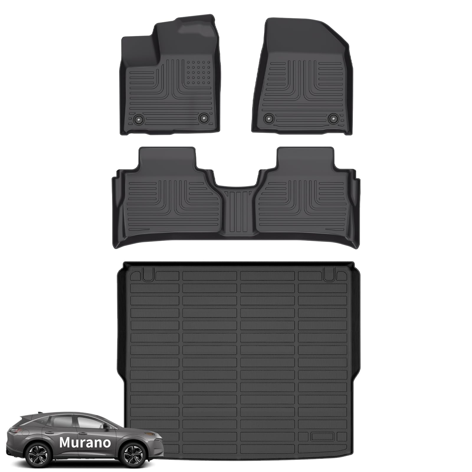 Wayhigh® Floor Mats & Cargo Liner for 2025 2026 Nissan Murano SV/SL/Platinum, All Weather TPE Car Mats Waterproof Heavy Duty Floor Liners, Floor Mats Custom Fit for Murano Accessories Image
