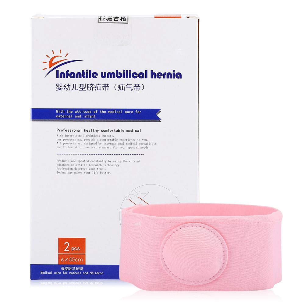 Hernia belt for babies, 2pcs hernia belt treatment for hernia therapy for children umbilical hernia belt for newborns infant belt(Pink)