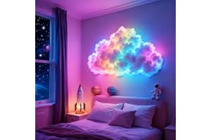 DIY USB-Powered Thundercloud LED Light Decor, 3D Big Cloud Lightning Light Kit with Multicolor Flash Effects and 360° Wireles