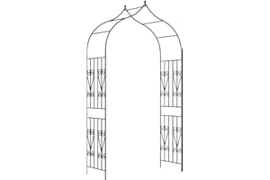 Outsunny 8.7FT Garden Arch Trellis, Outdoor Wedding Arbor for Ceremony with Scrollwork Design for Climbing Roses, Vines and P