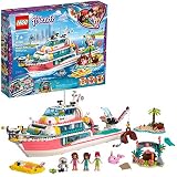 LEGO Friends Rescue Mission Boat 41381 Boat Building Kit with Mini Dolls and Toy Sea Creatures includes Narwhal Figure, Treasure Chest and more for Creative Play (908 Pieces)