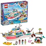 LEGO Friends Rescue Mission Boat 41381 Boat Building Kit with Mini Dolls and Toy Sea Creatures includes Narwhal Figure, Treasure Chest and more for Creative Play (908 Pieces)