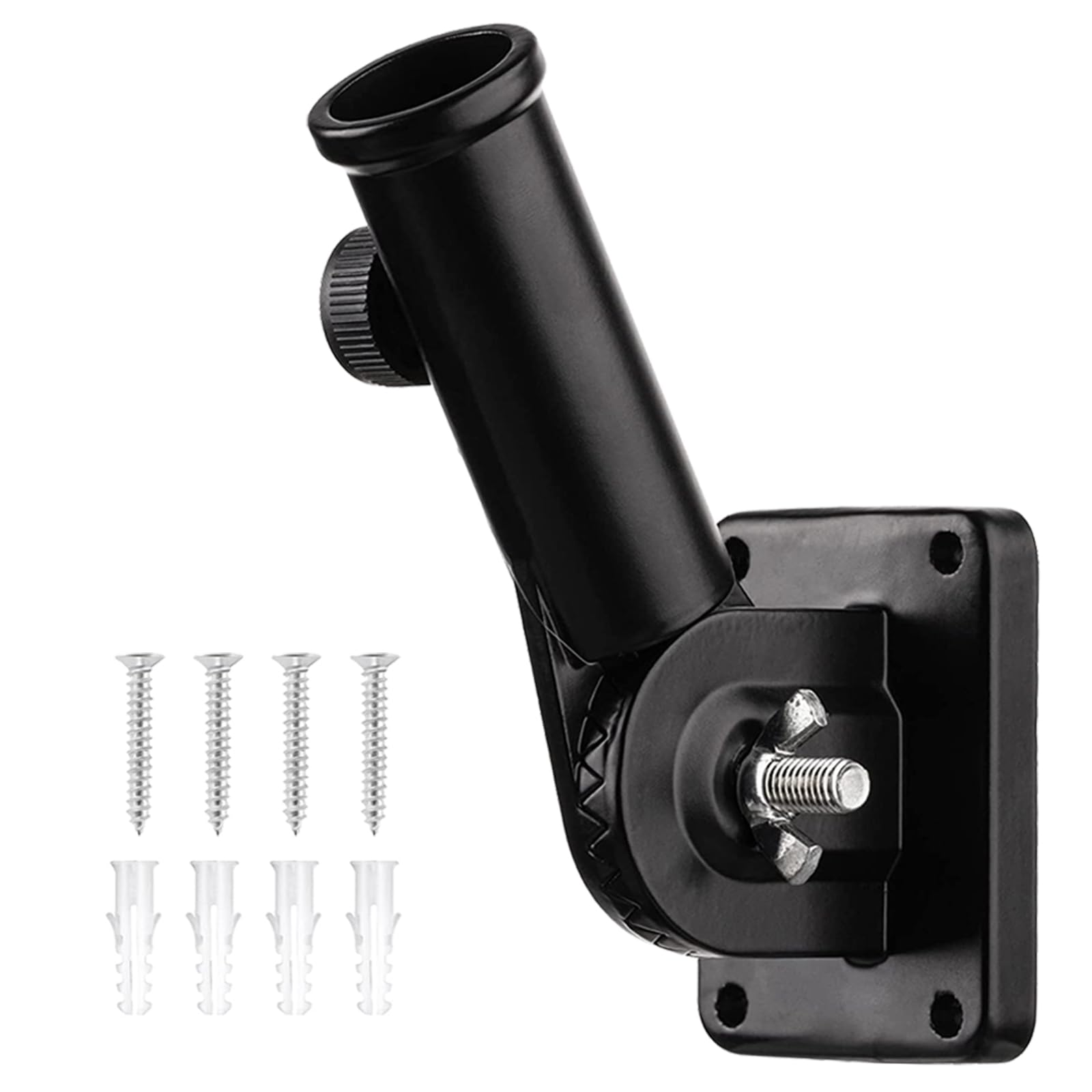 SVUPUE Flag Pole Holder, Flag Pole Holder Adjustable, Flag Holder Bracket, Multi-Position Flag Pole Holder, Flagpole Adjustable Wall Flag, Adjustable Flagpole for Flag Decoration, Black