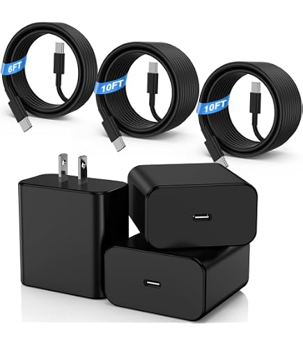 2-Pack 20W USB-C Fast Charger Block & Type-C Cable For IPhone 15, Samsung Galaxy, IPad Pro & More