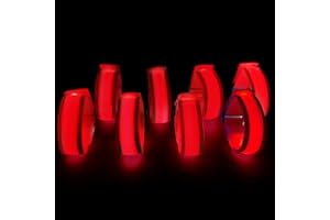 SZJMAO 8 Pack LED Bracelets Light Up Wristbands,Glow Flashing Wristbands Glow in The Dark Party Supplies for Party, Festivals, Sports, Camping,Night Events (Red)