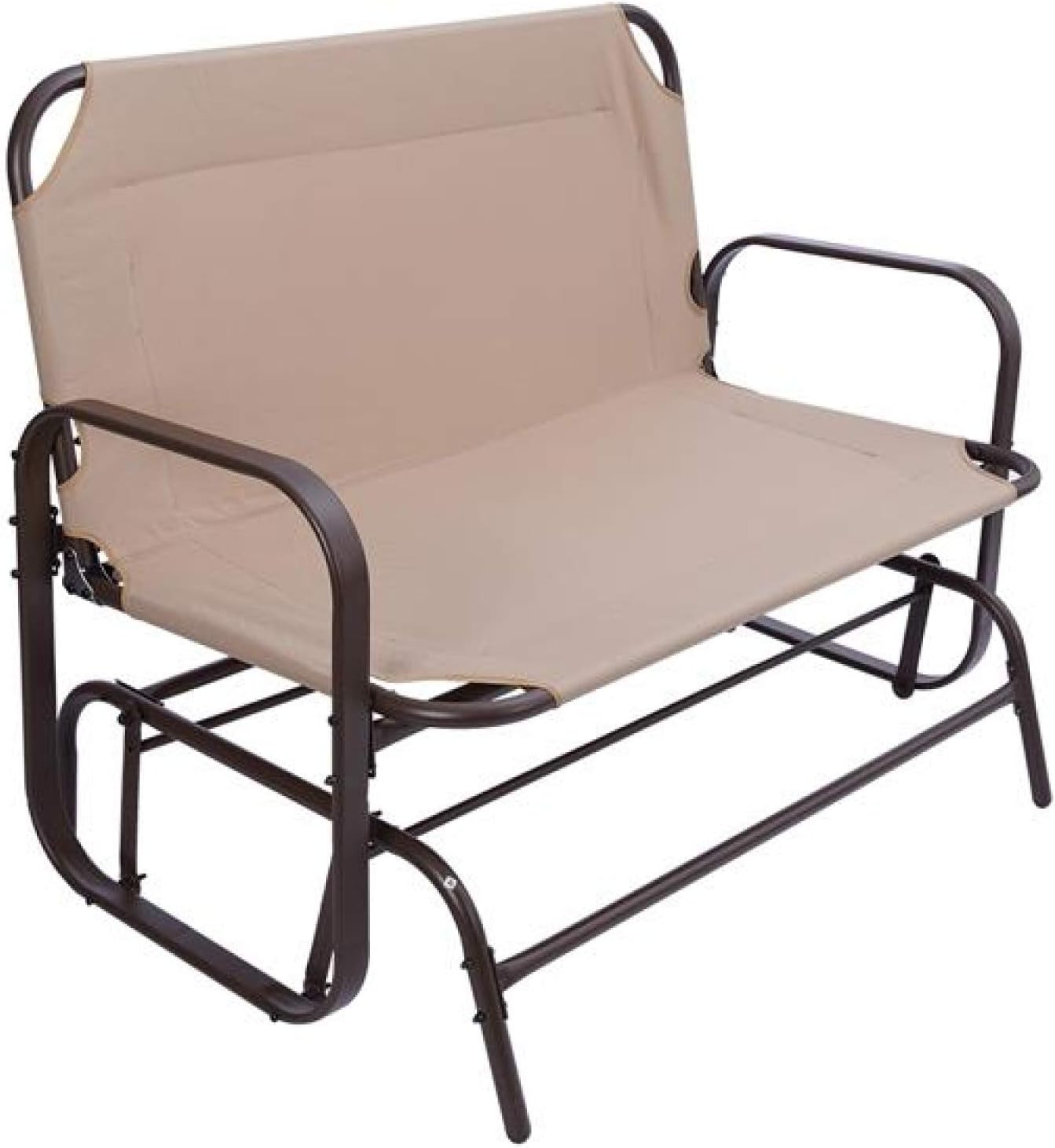 qianbo31 Garden Love seat, Outdoor Swing Glider Rocking Chair,Patio Bench for 2 Person, Double Sofa,Patio Steel Frame Chair Set with Cushion, Beige(1piece,pic): Home & Kitchen