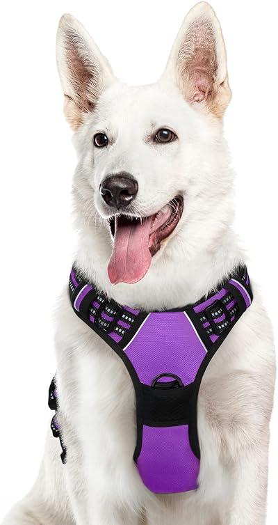 Eagloo Large Dog Harness No Pull Front Back Clips Reflective Easy Control
