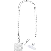 Hidden Hollow Beads Phone Holder Stainless Steel Chain Women's Lanyard, Stronger, Made in USA Teacher ID Badge Card Keys