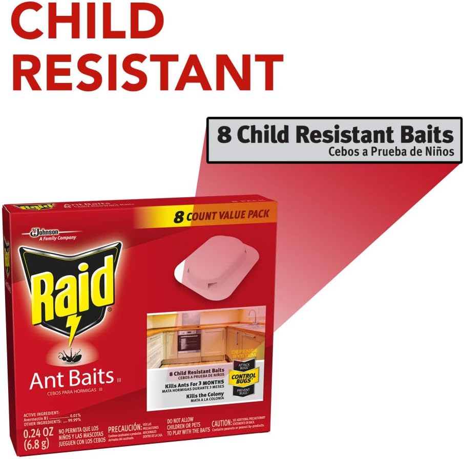 Raid Ant Killer Baits, For Household Use, Child Resistant, 4 Count: Garden & Outdoor