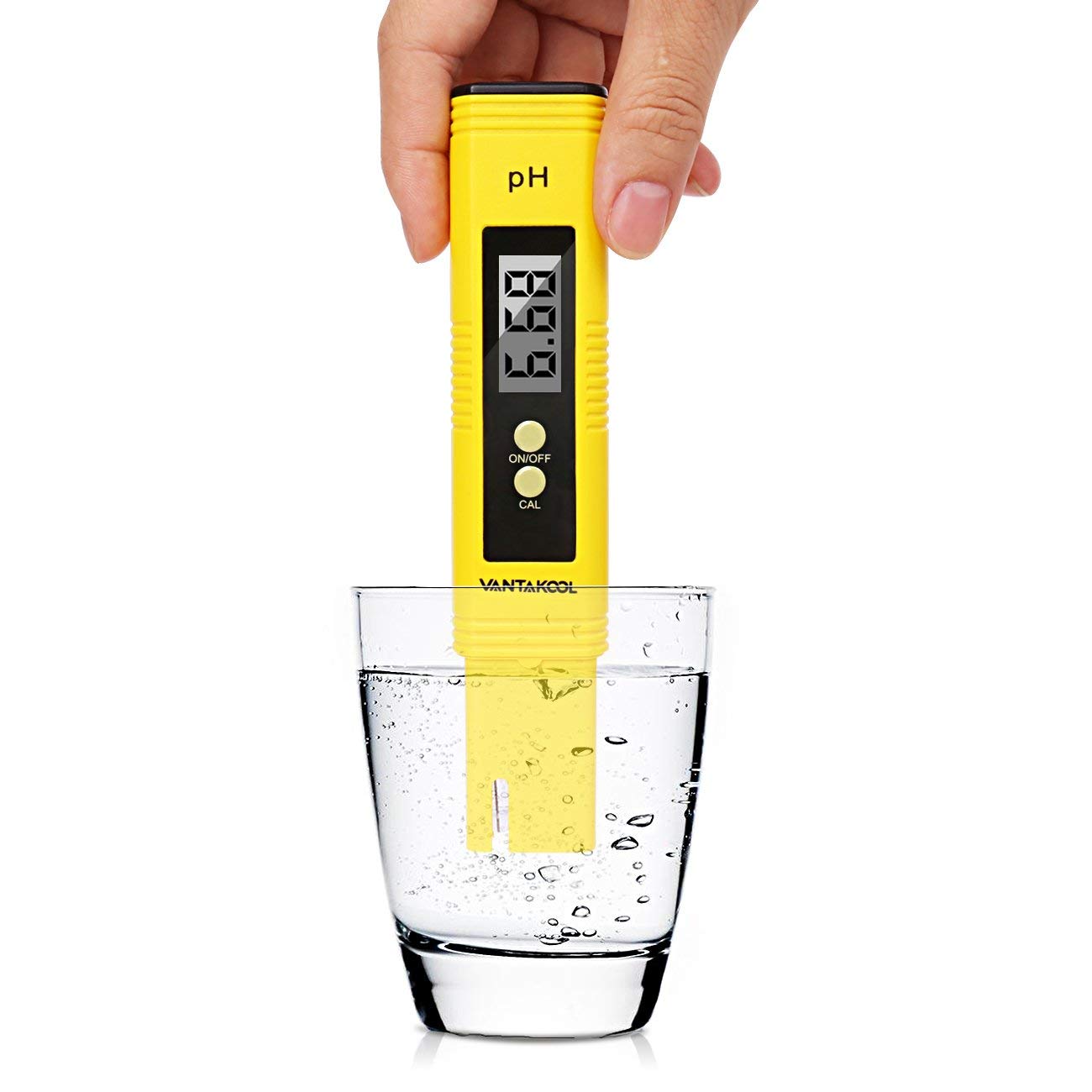 Digital PH Meter, Wellcows PH Meter 0.01 PH High Accuracy Water Quality Tester with 014 PH