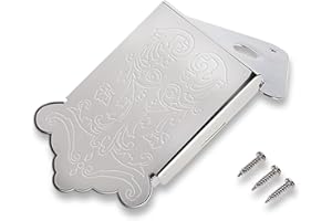 Fayelume Mandolin Guitar Tailpiece, Silver Mandolins Guitar Component Replacement Parts with Screws, Used for Mandolin Instruments