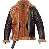 RAF Bomber Ginger Men B3 Bomber Jacket Aviator Real Shearling Bomber Sheepskin Leather Jacket
