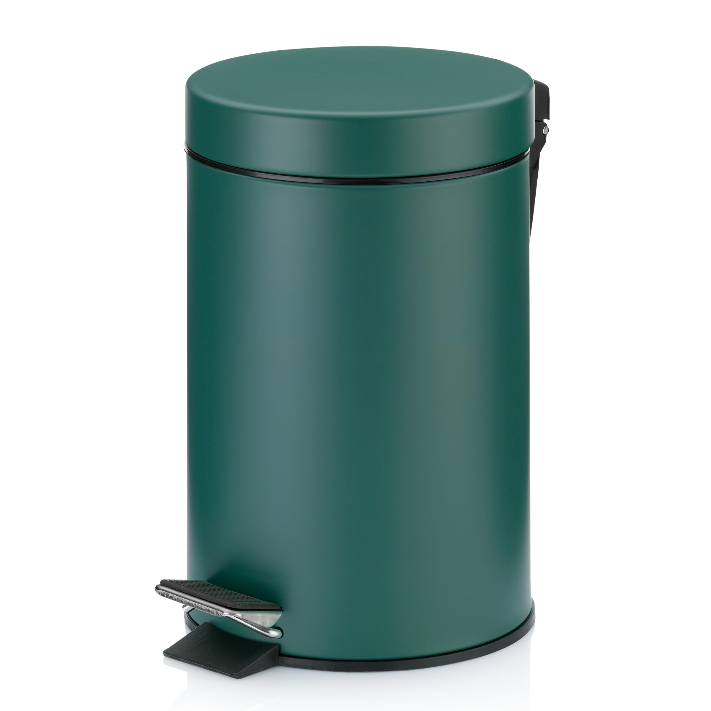 Kela cosmetic bin green 3l, metal pedal bin bathroom, bathroom waste bin with inner bin and carrying handle, MONACO, alpine green matt