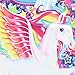 Girls Nightgown Unicorn Princess Pajamas Rainbow Cute Printed Sleepwear Nightie Dresses Unicorn Gift for Girls,Grsy-Wing purple-S130