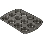GoodCook Everyday Nonstick Steel Muffin Pan, 12 cup, Gray