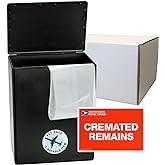 CarrySafe Urn - TSA Approved Fly-Safe and Temporary Travel Cremation Urn Kit for Human Ashes - Airline Friendly - 200 Cubic Inch Capacity - Airline-Ready Black Plastic Urn with Included Travel Box