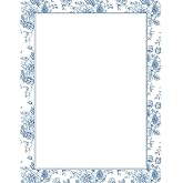 Great Papers! Stationery Letterhead, Blue Toile Floral, 8.5"x11", Printer Friendly, 50 Sheets (2025010)