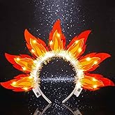 DRESBE Light Up Flame Headband LED Fire Headbands Party Hair Accessories for Women