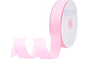 KRYVUS Pearl Pink Grosgrain Ribbon, 1 inches x Continuous 50 Yards,Use for Bows DIY Hair Accessories,Gift Wrapping,Craft and Sewing
