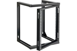 VEVOR 12U Wall Mount Server Rack, 150 lbs Max Load Capacity, Open Frame Network Rack with 180 Degrees Gate Swing, Carbon Stee