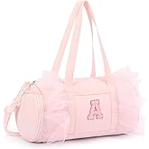 mibasies Dance Bag for Girls 4-6: Kids Duffle Bag - Ballet Bags - Personalized Letter Girls Gifts Pink A