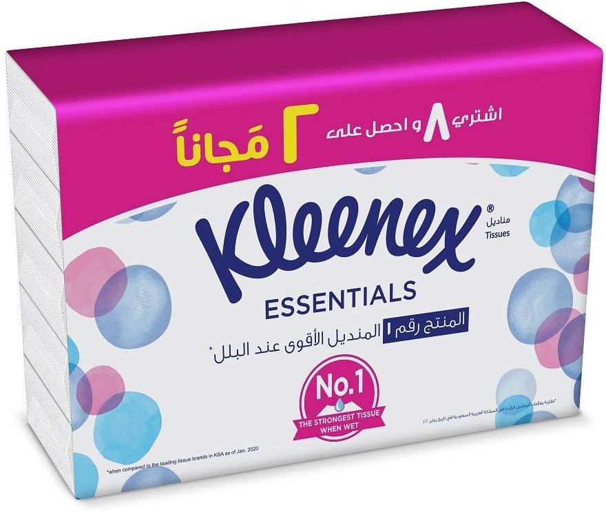 Kleenex Facial Tissue Soft Pack 10 Packs *148 Sheets price in Saudi