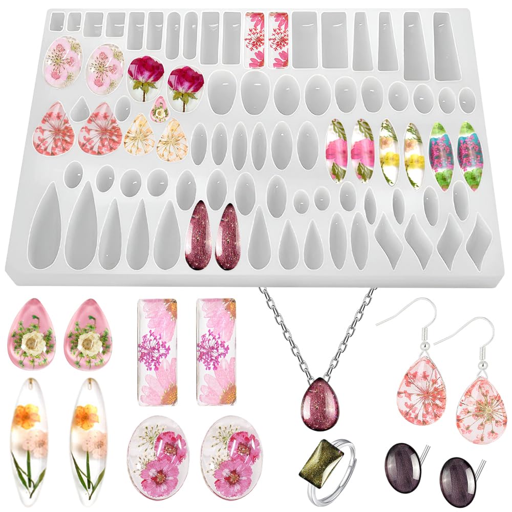 Photo 1 of 1Pcs Stud Earring Silicone Molds Rectangle Resin Jewelry Mold Oval Resin Earring Mold Silicone Teardrop Earring Molds for Epoxy Resin Pendant Mold Earring Resin Molds DIY Jewelry Making Earrings