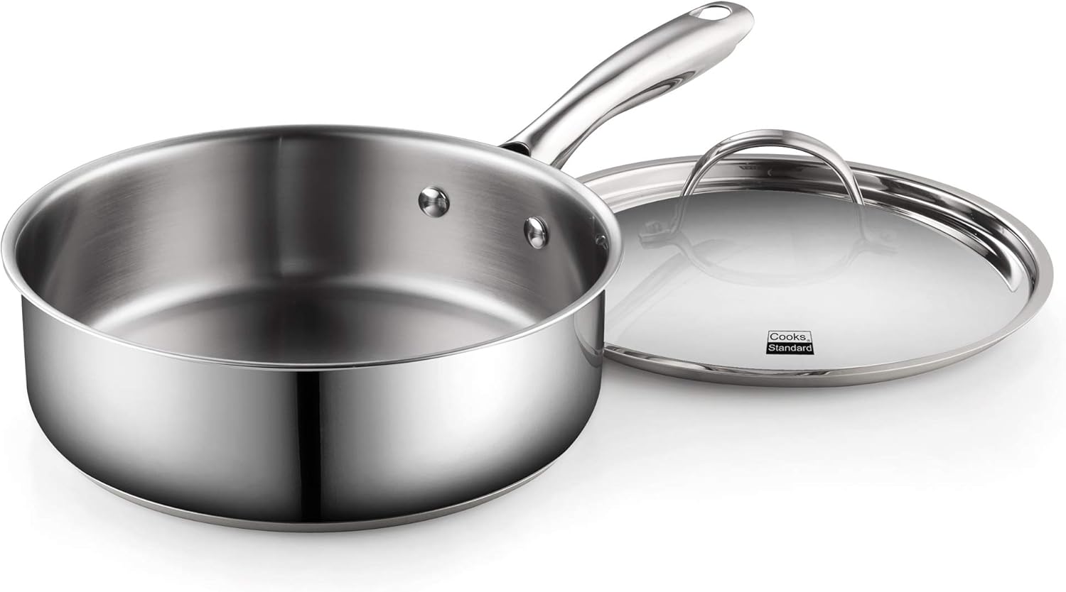 Cooks Standard Classic Stainless Steel Deep Lid 5 Quart/11-Inch Saute Pan, 5 Quart, Silver: Kitchen & Dining