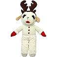 Multipet Holiday Lamb Chop with Reindeer Antlers Plush Dog Toy (13" Standing Lamb)