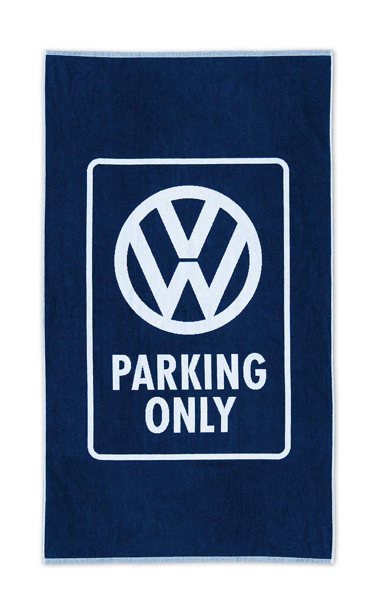 BRISA VW Collection - Volkswagen Beach Bath Sauna Towel in VW Logo Design (Parking Only/Blue)