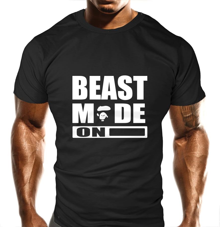 New Mens Beast Mode On Ape Gym T-Shirt - Training Top - Sports - Bodybuilding Casual Loose Fit Top