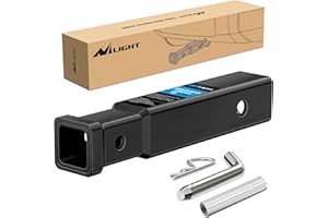 Nilight Trailer Hitch Receiver Extender Adapter Reducer 2 to 1-1/4 Inch Hitch Adapter 6-4/5 inch Extension Sleeve Convertor 3