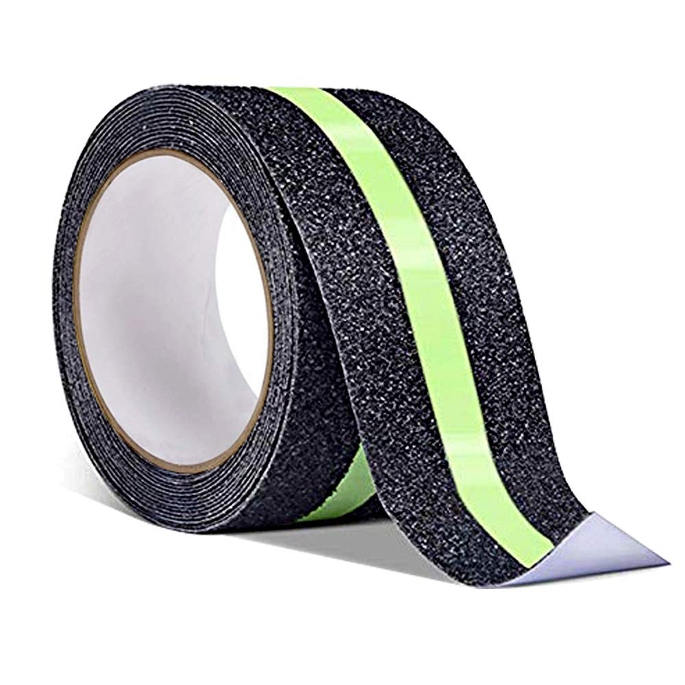 QitinDasen 5 M X 5 cm Green Fluorescent Anti-Slip Tape, Self-Adhesive Non-Slip Safety Tape, Glow in The Dark Tape, for Indoor & Outdoor (1 Roll)