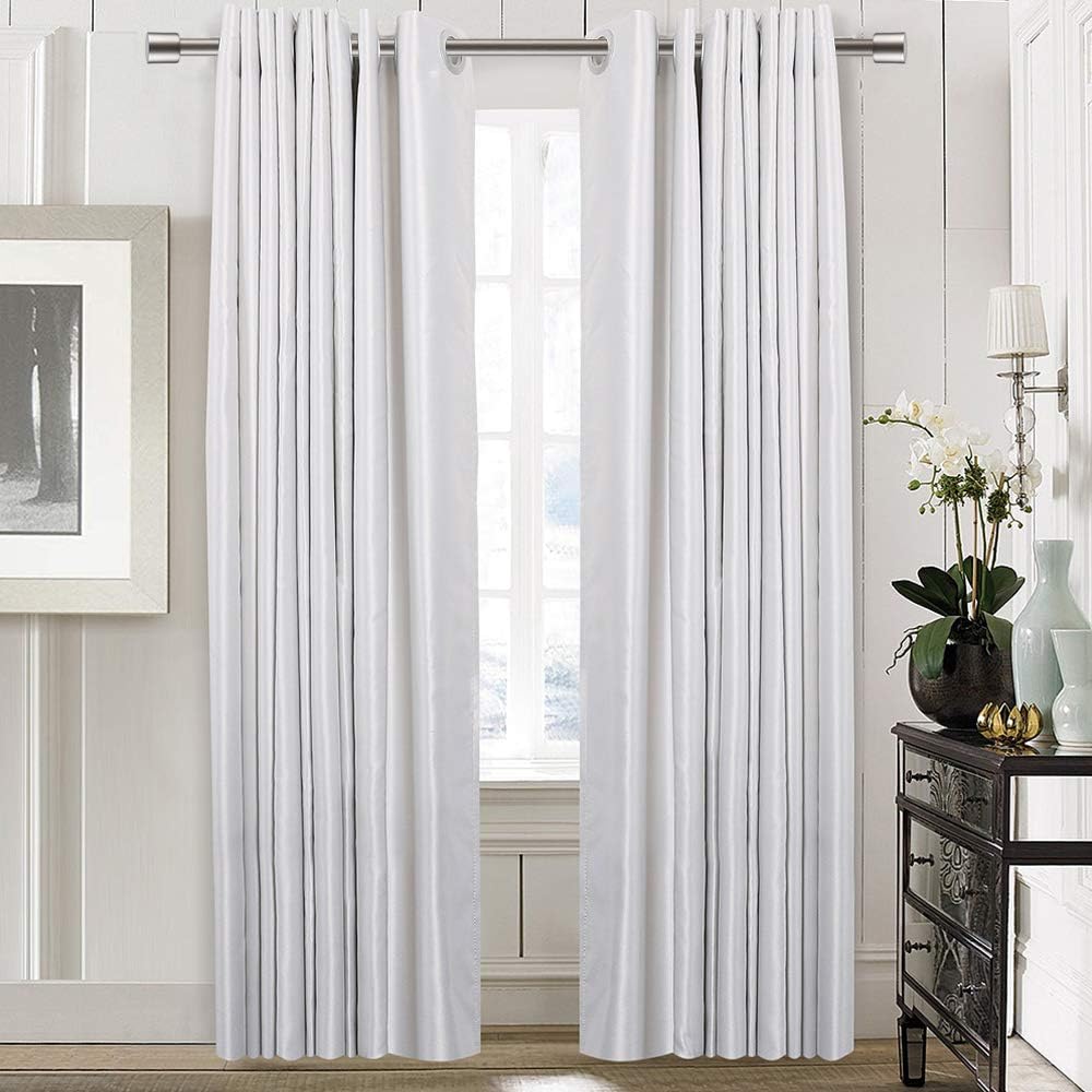 Ycolnaefllr 1-Inch Diameter Single Curtain Rod in Gun Metal with Resin Finial 84-120 Inches Adjustable Single Window Curtain Rod: Home Improvement