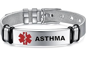 YOTHIWAD Medical Alert Bracelets for Men, Strong Durable Stainless Bracelet Medical Id Bracelets with Free Laser Engraving,Adjustable Wristband Dual-Side Engraving