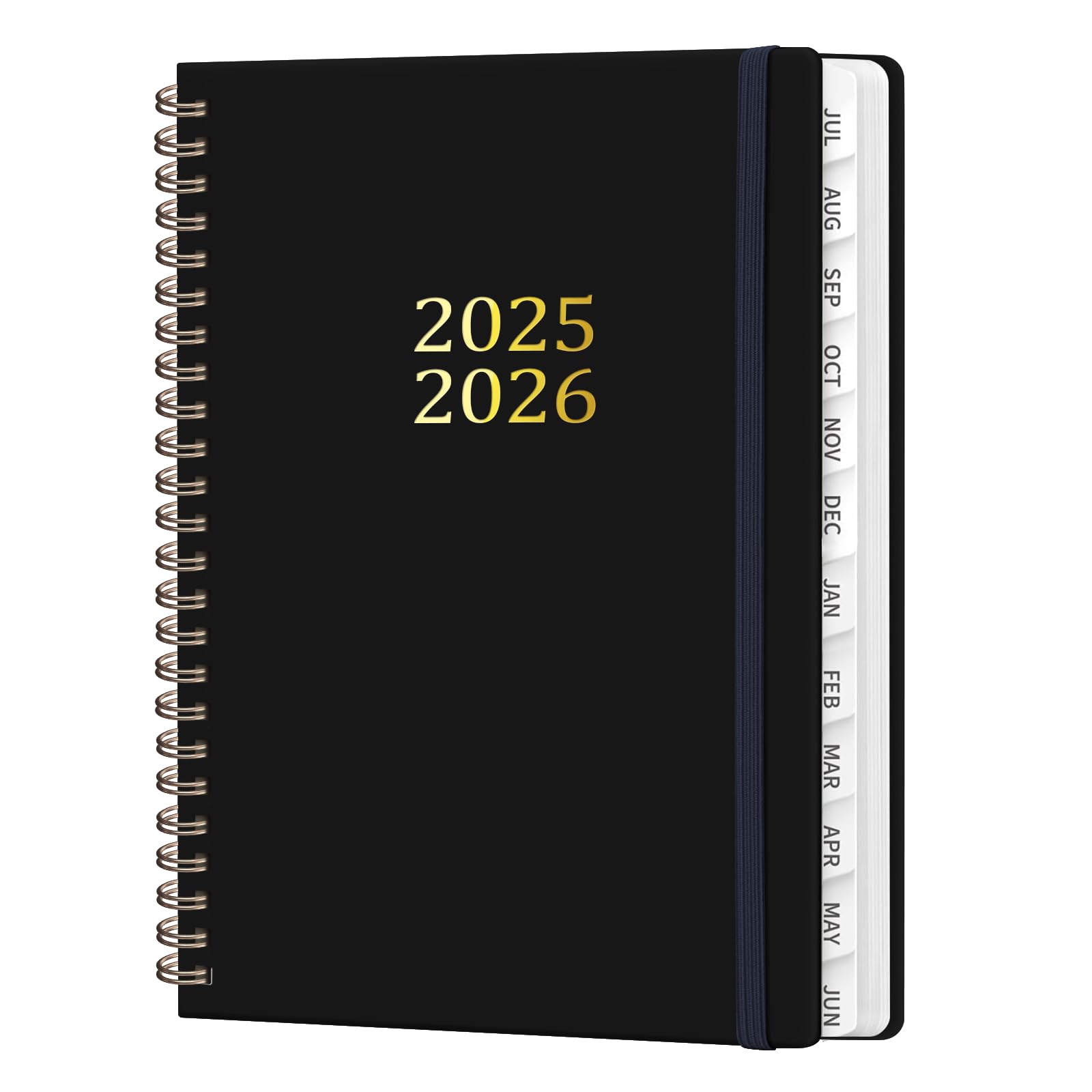 Photo 1 of 2025-2026 Academic Planner, July 2025 - June 2026, Weekly and Monthly Planning Book, Hard Cover Calendar Planner with Tabs, A5 (6.3" x 8.4"), School Organizer for Student Teacher, Black