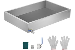 EXPLOREHORIZON Maple Syrup Evaporator Pan,24x36x6 24Gal/84.8L Inch Stainless Steel Maple Syrup Boiling Pan,with 2 Valves and Thermometer,Upgraded Seamless Welding Technology,for Home & Outdoor Use