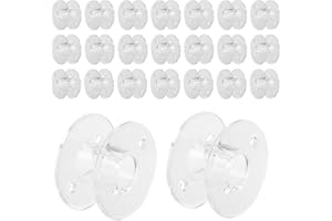 50 Pcs Bobbins for Sewing Machine, Transparent Plastic Clear Machine Bobbin for Singer, Brother, Kenmore, Janome, Compatible 