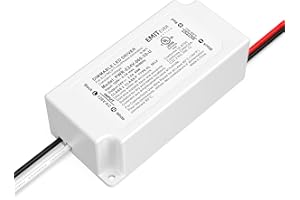EMITEVER 60W Dimmable LED Driver,120VAC to 24VDC Electronic Transformer,Dimmable Power Supply for LED Strip Light, Kitchen, Cabinet, Compatible with Most Lutron and Leviton Dimmers,Class 2,UL Listed